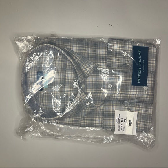 Peter Millar Flex Finish Vale Plaid Sport Shirt - Picture 3 of 3